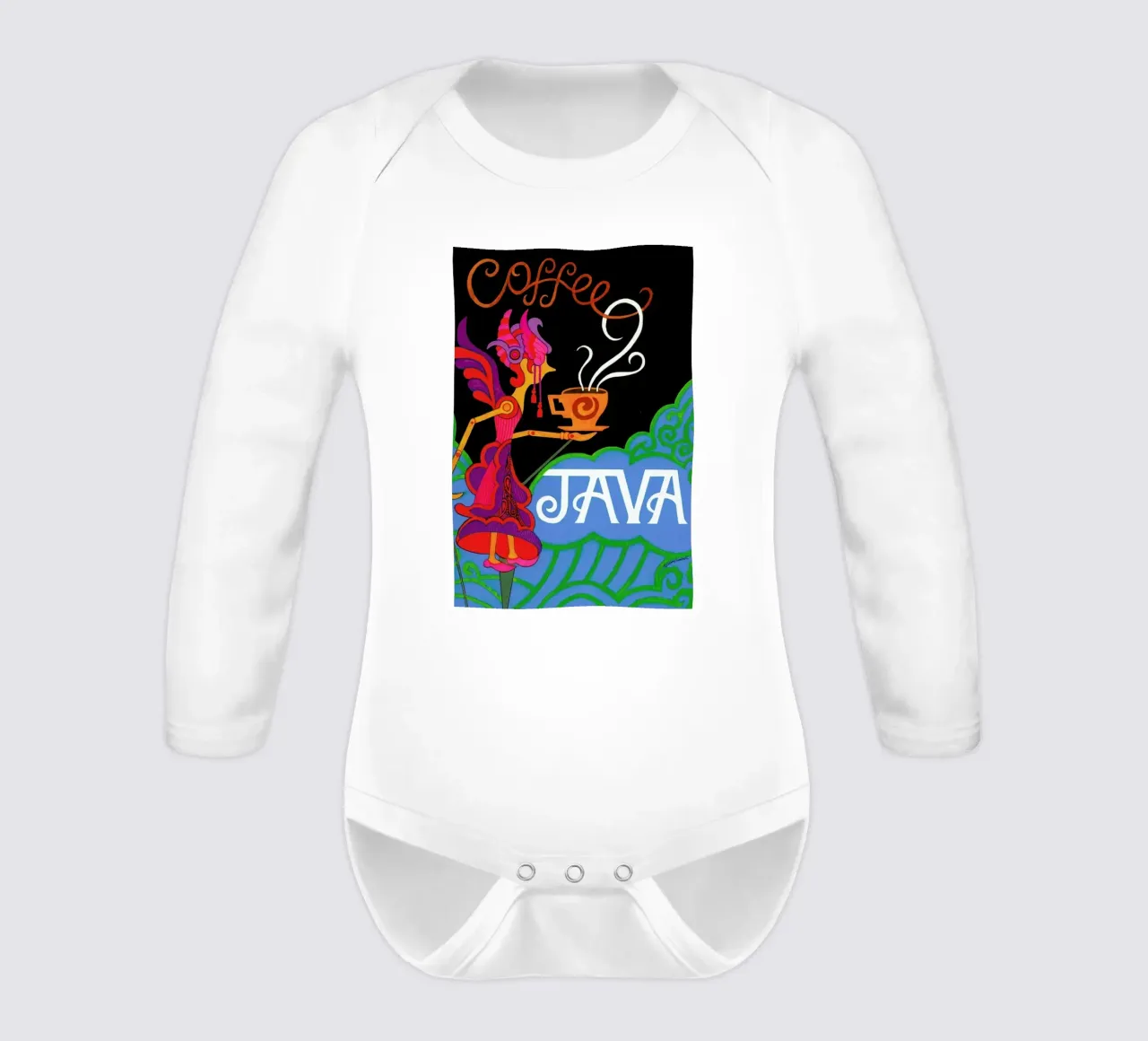 Java body neonato maniche lunghe da Simboli Design