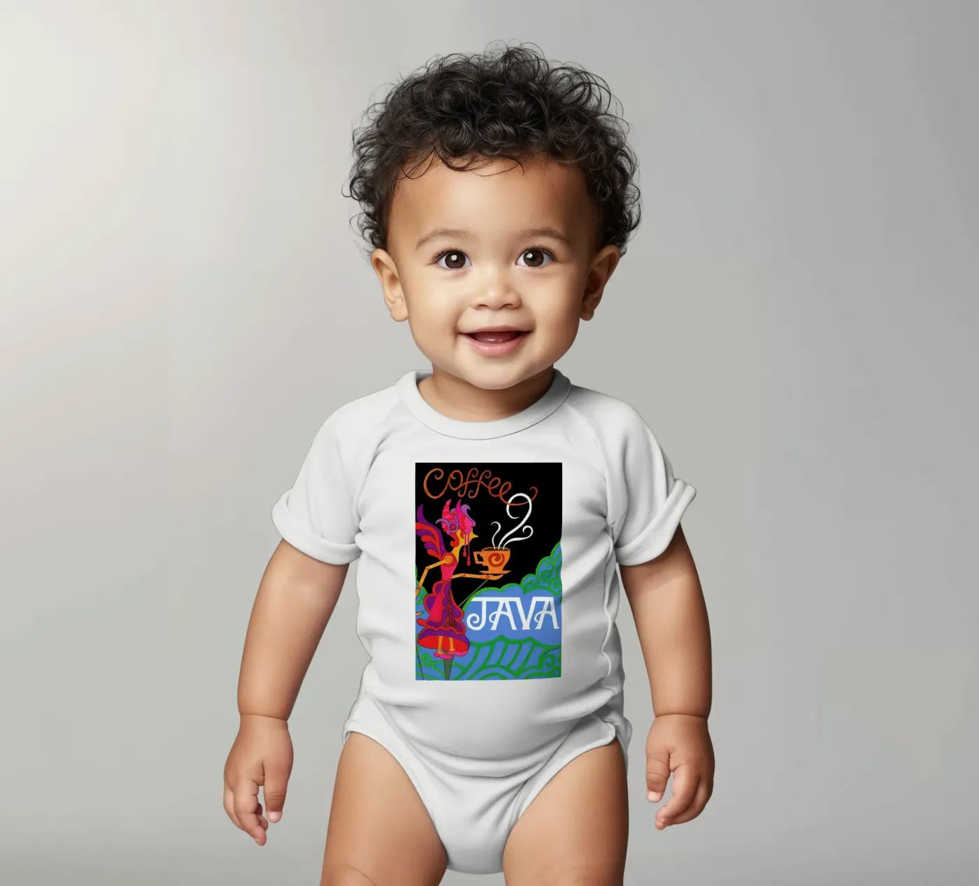 Java Kurzarm Babybody von Simboli Design