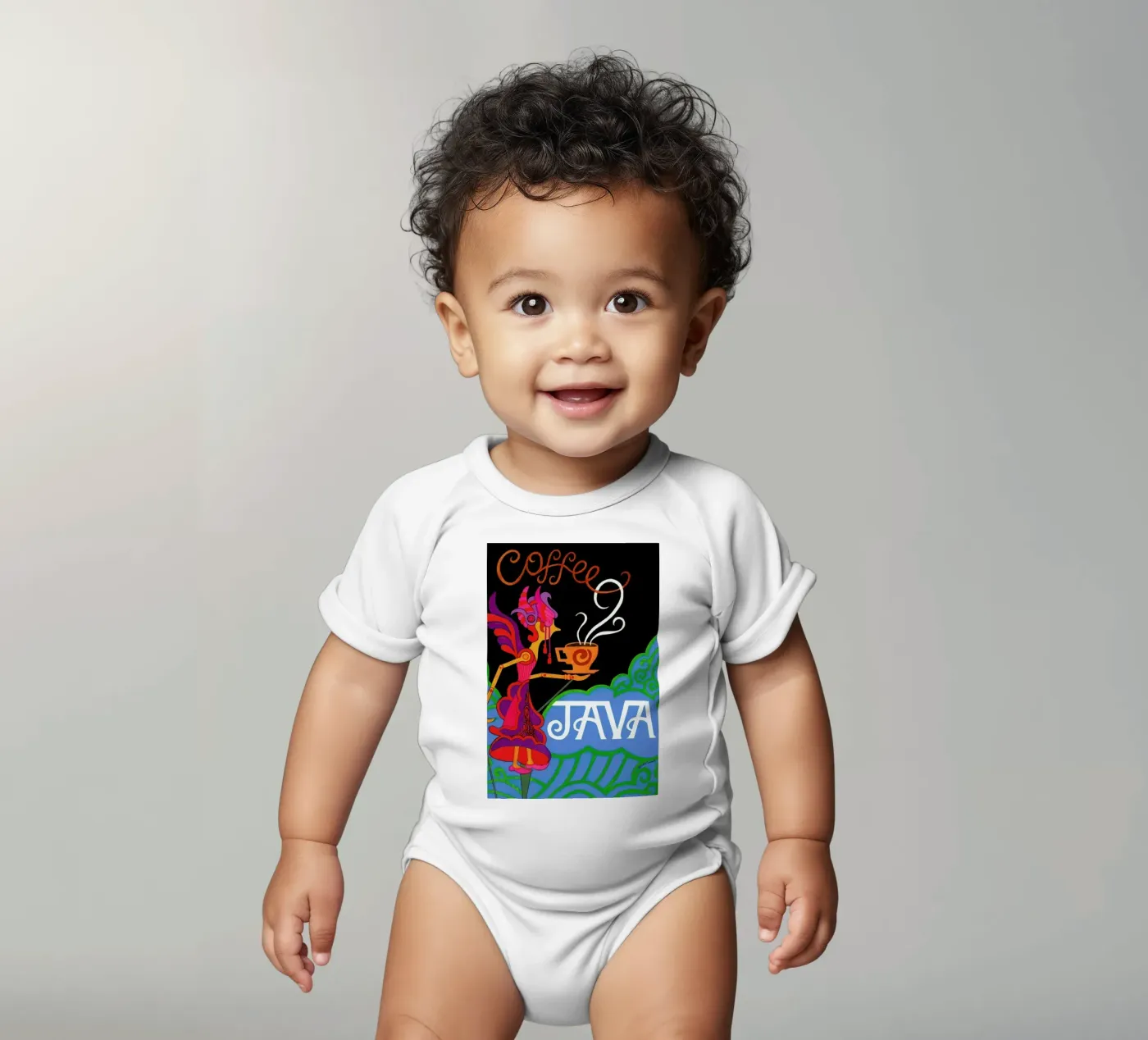 Java body neonato maniche corte da Simboli Design