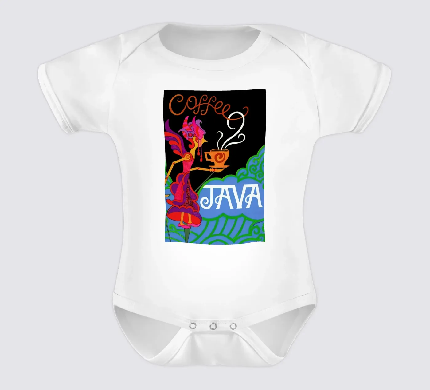 Java body neonato maniche corte da Simboli Design