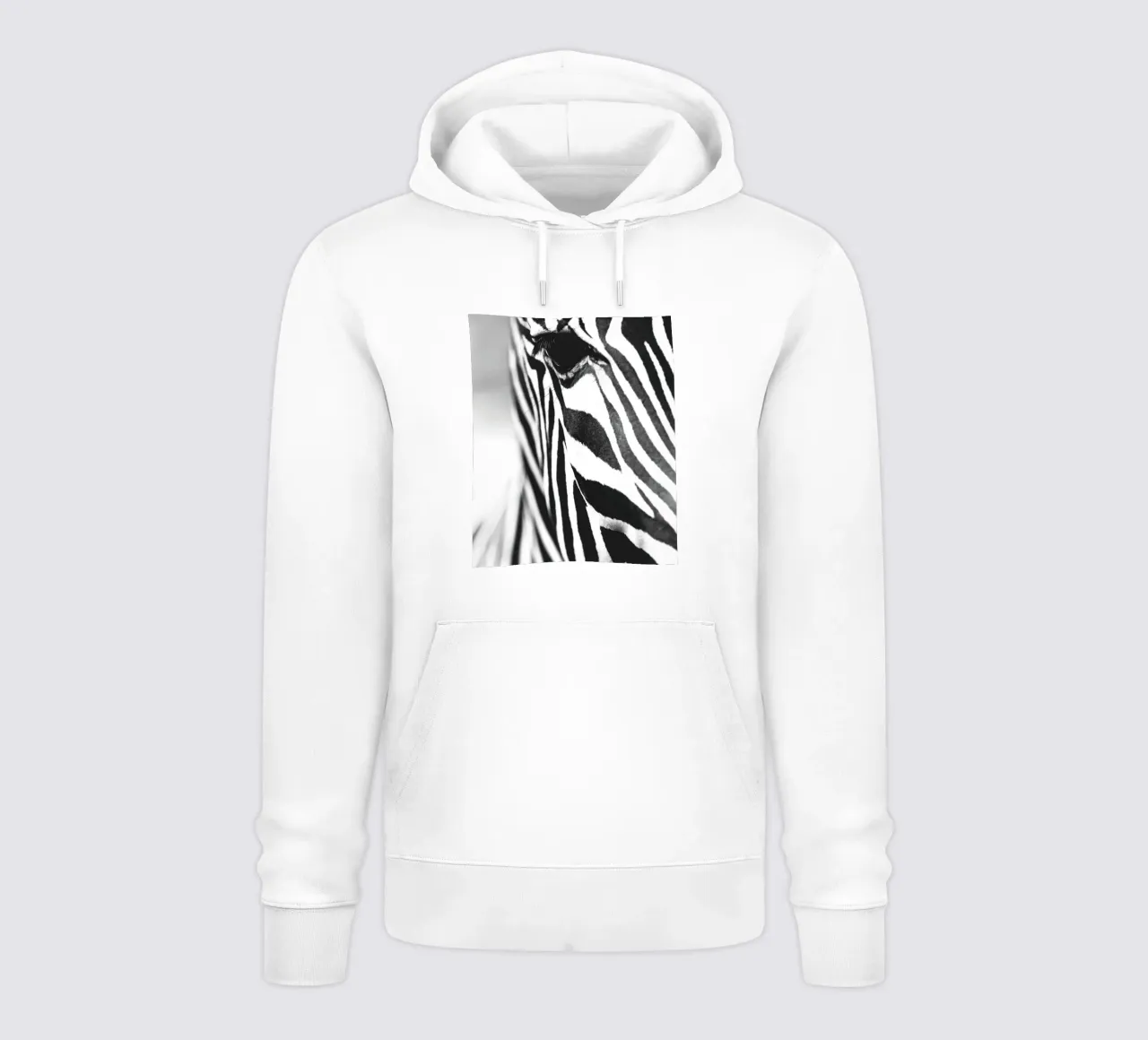 Arte en primer plano de una cebra - Diseño moderno en blanco y negro sudadera con capucha de Whole©