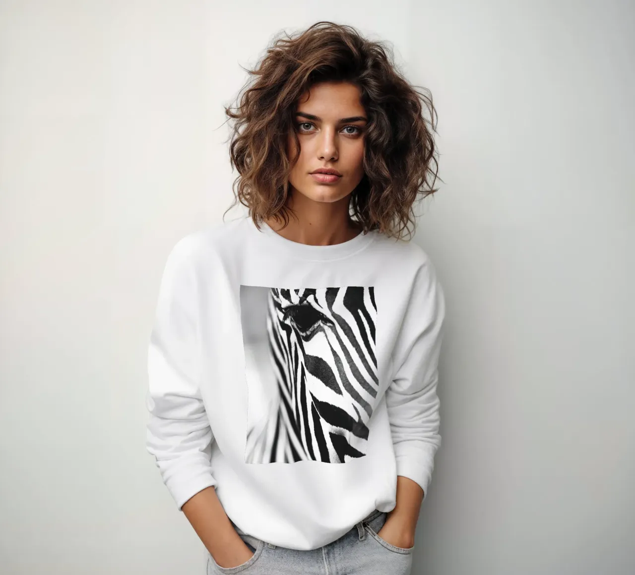 Zebra close-up art - Design moderno in bianco e nero felpa da Whole©