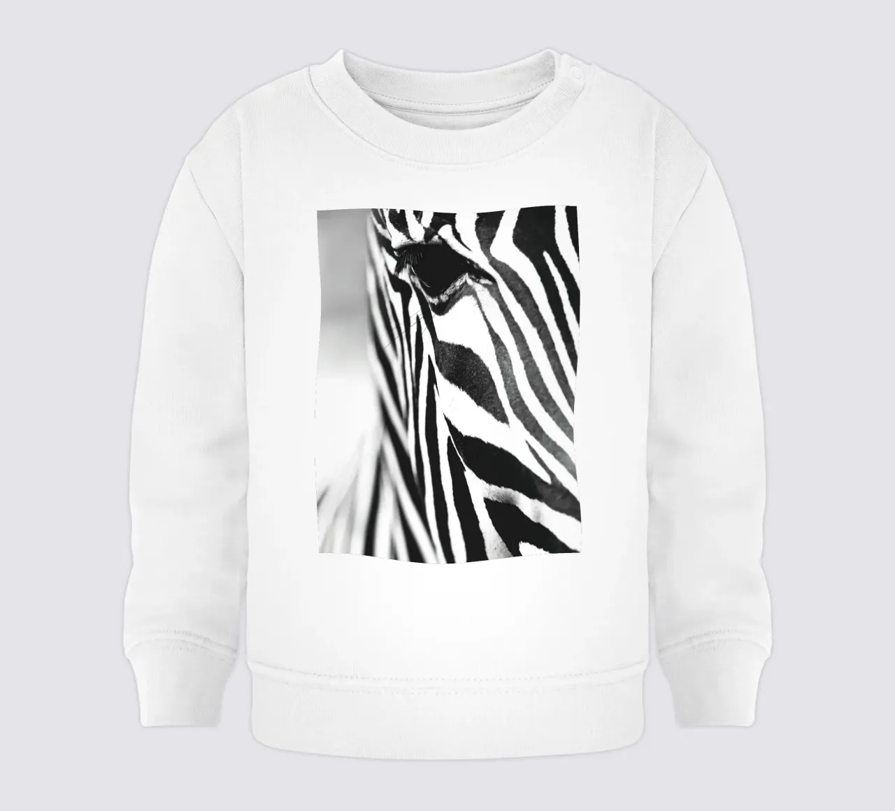Arte en primer plano de una cebra - Diseño moderno en blanco y negro sudadera de bebé de Whole©