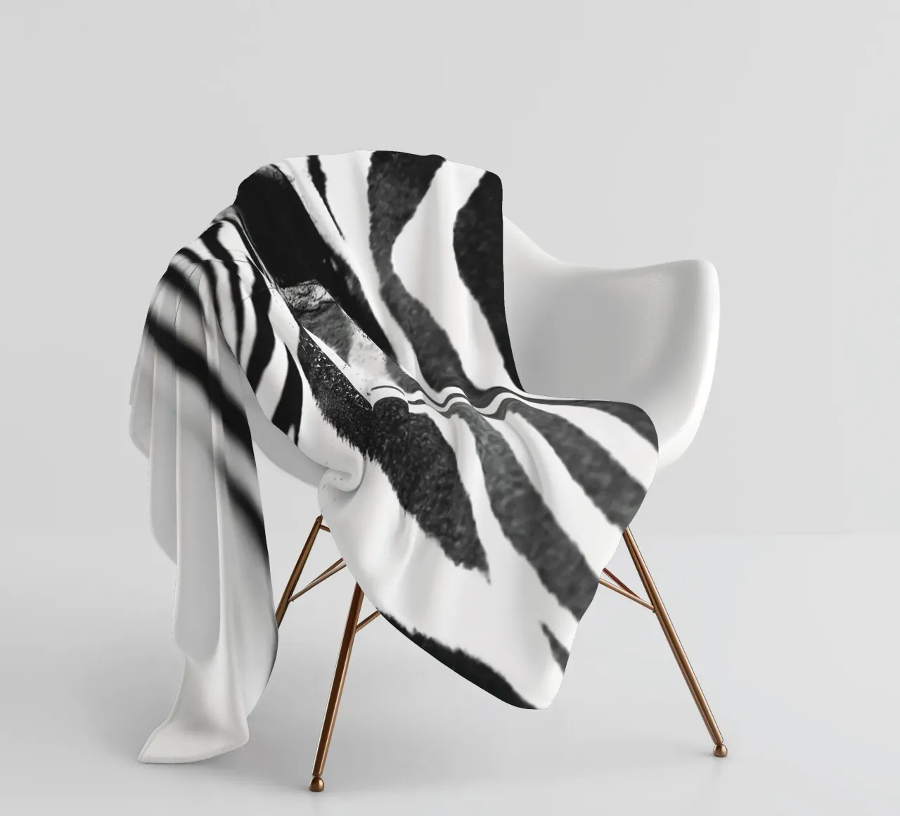 Zebra close-up art - Design moderno in bianco e nero coperta in pile da Whole©