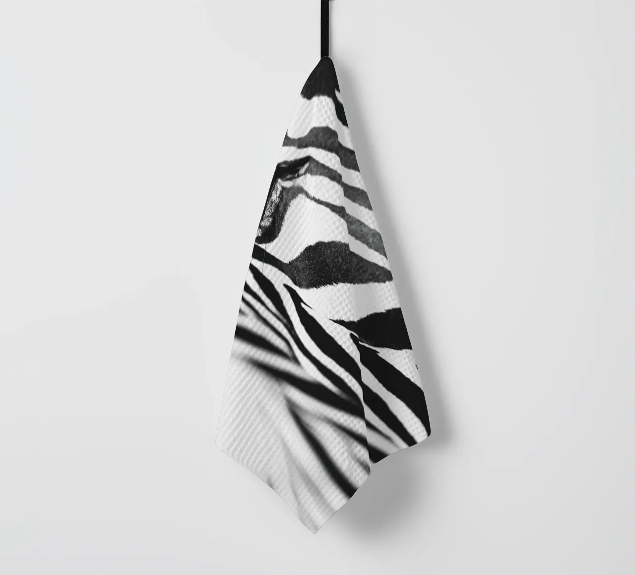 Zebra close-up art - Design moderno in bianco e nero canovaccio da cucina da Whole©