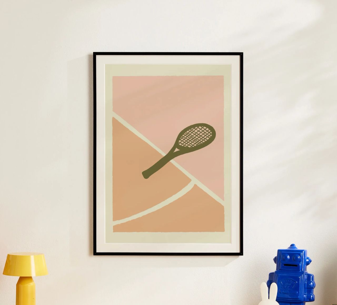 Boho Retro Sports 1 Tennis Racquet 2 poster by Boho Print Collection
