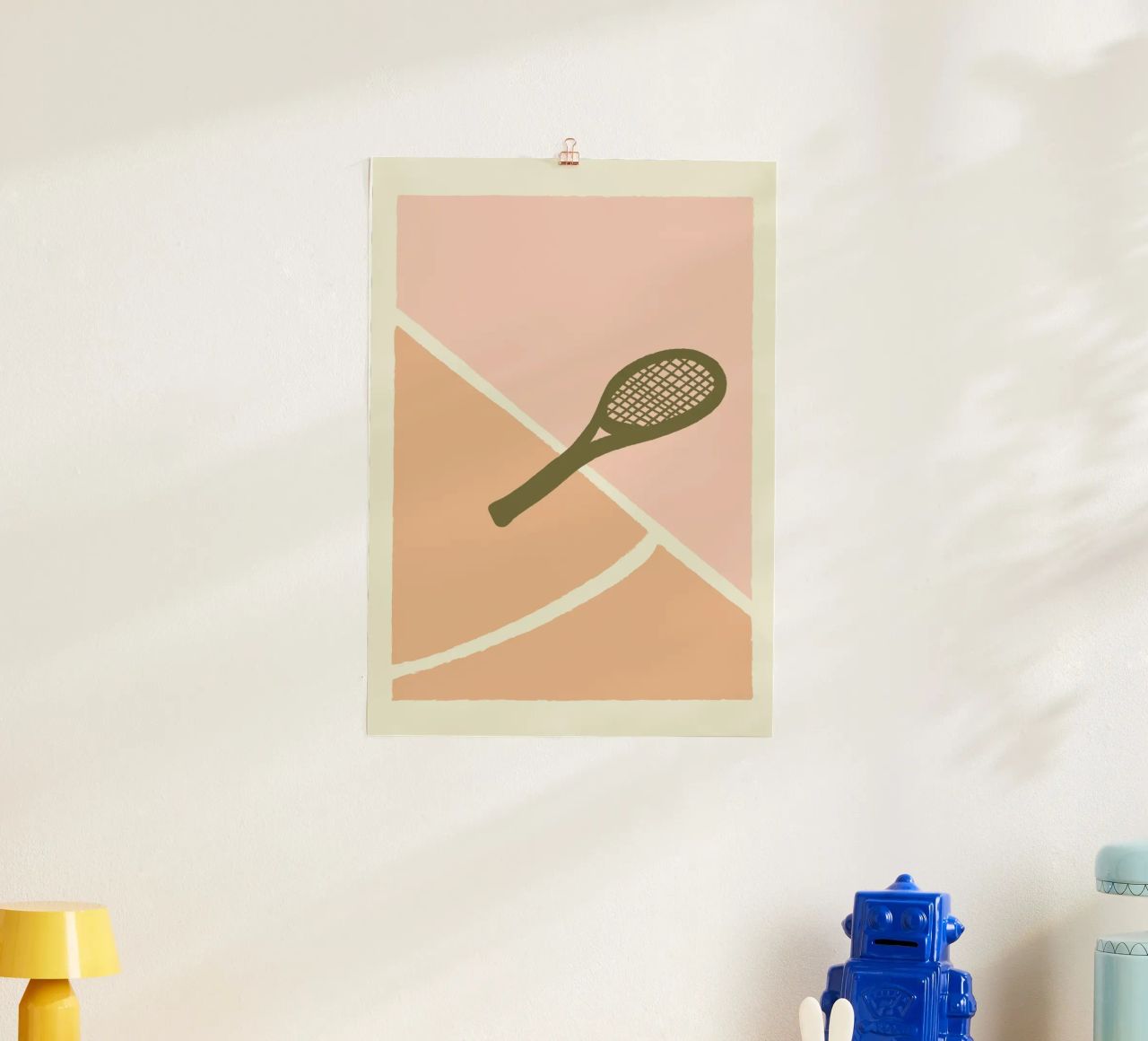 Boho Retro Sports 1 Tennis Racquet 2 poster by Boho Print Collection