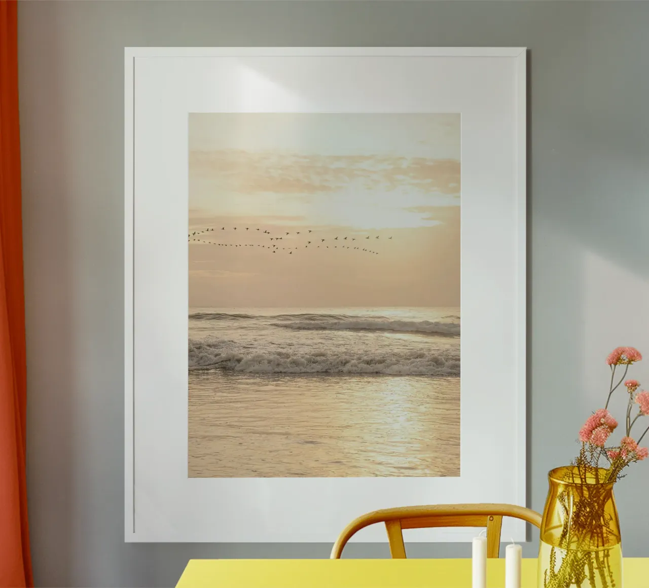 Sunset by the sea - calming beach motif poster by Whole©