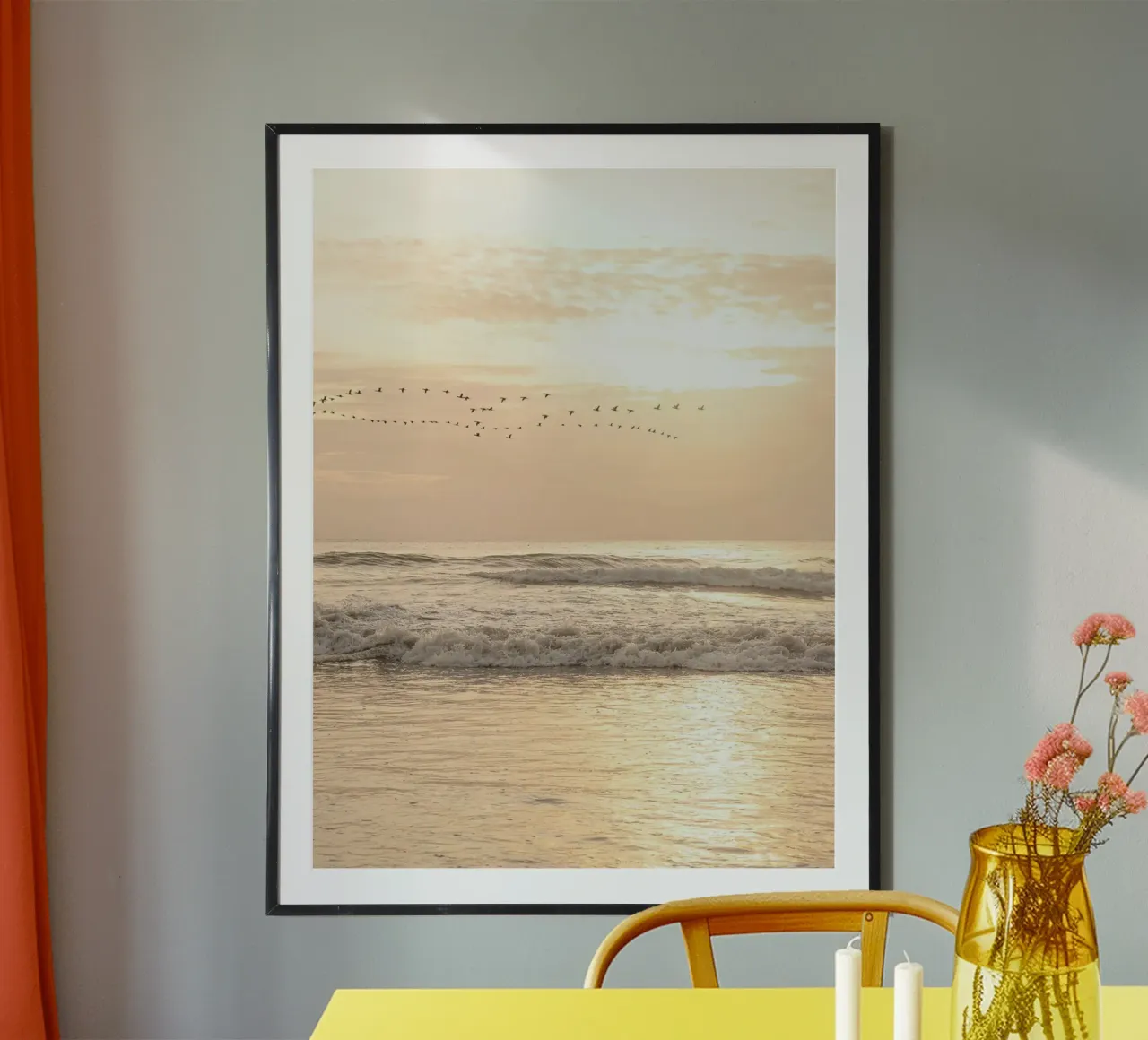Sunset by the sea - calming beach motif poster by Whole©