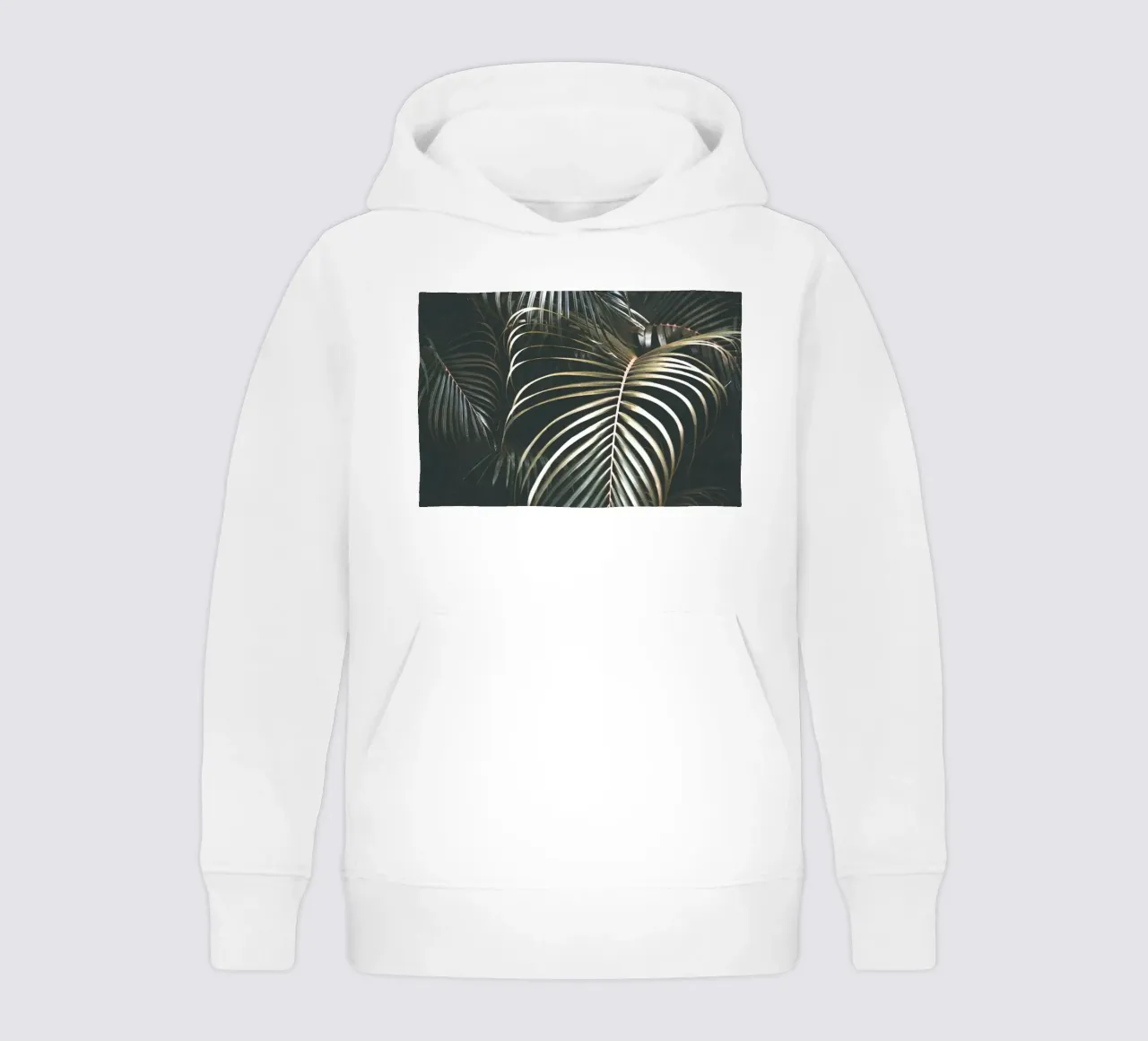 Tropical palm leaves - Dark, exotic design kids hoodie by Whole©