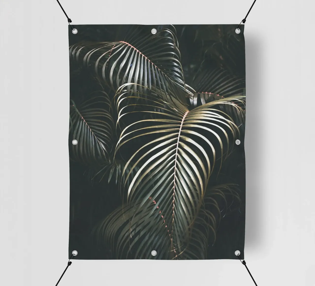 Foglie di palma tropicale - Design scuro ed esotico telo in pvc da Whole©