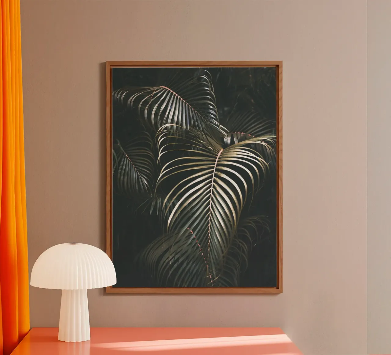 Foglie di palma tropicale - Design scuro ed esotico alluminio dibond da Whole©