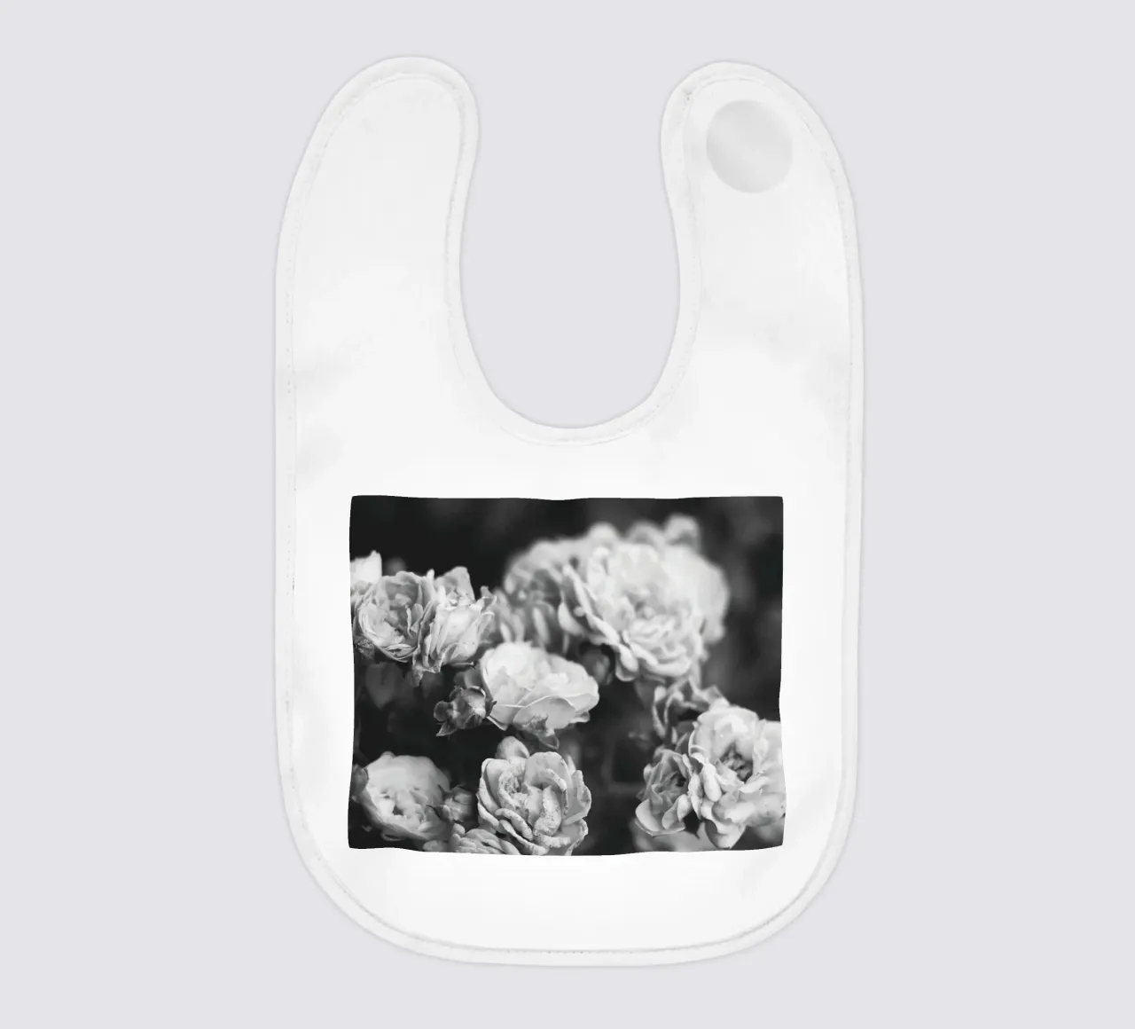 Rose vintage - splendore floreale senza tempo in bianco e nero bavaglino da Whole©