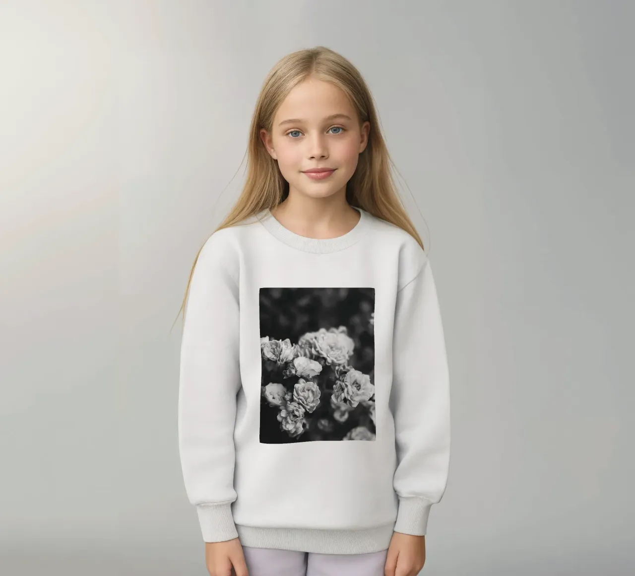 Rose vintage - splendore floreale senza tempo in bianco e nero felpa bambino da Whole©