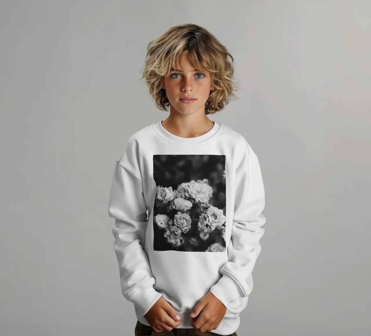 Rose vintage - splendore floreale senza tempo in bianco e nero felpa bambino da Whole©