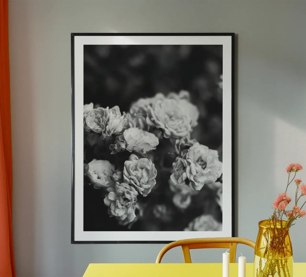 Rose vintage - splendore floreale senza tempo in bianco e nero carta hahnemühle da Whole©
