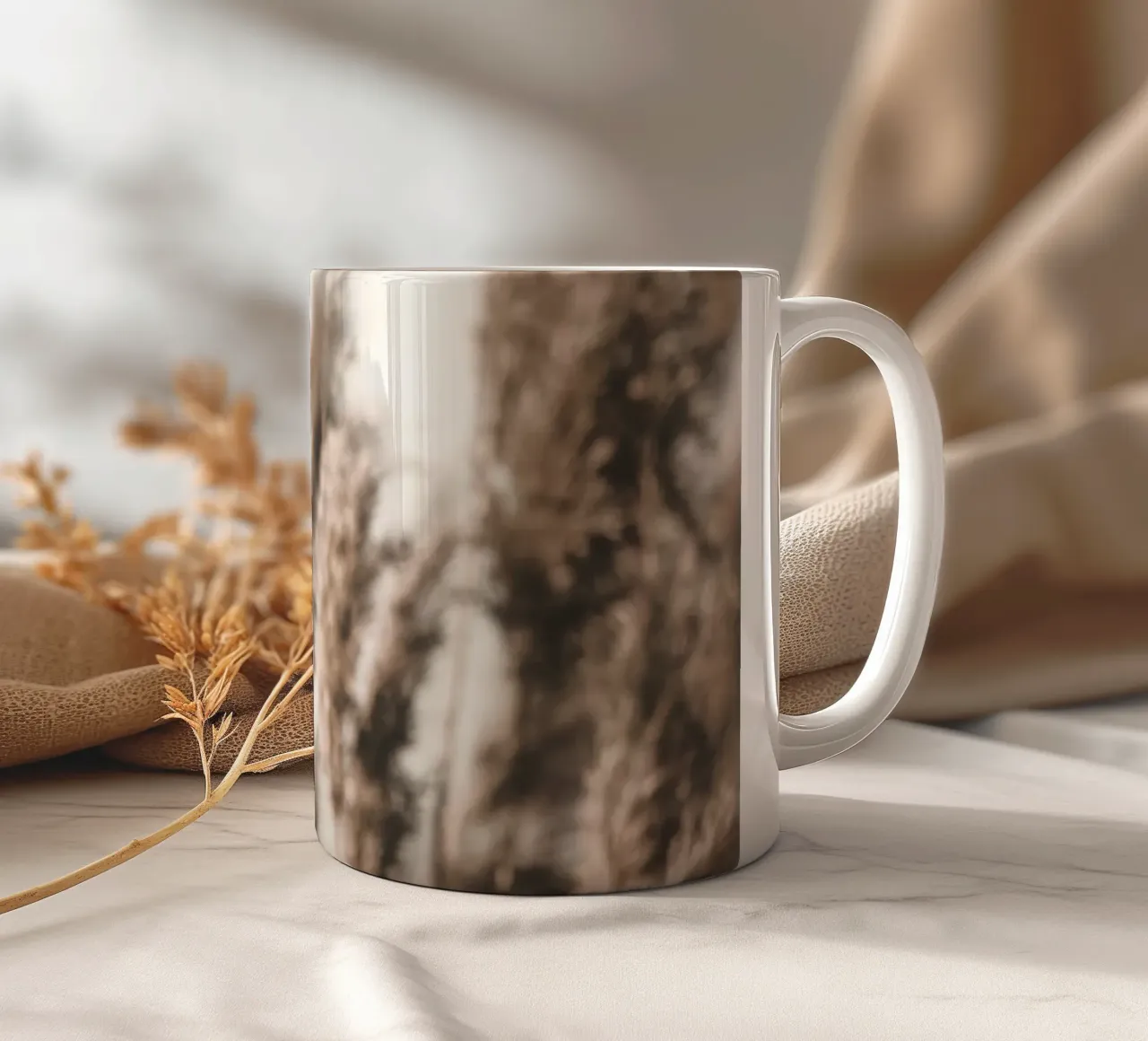 Grasses in the wind - Natural beige elegance ceramic mug by Whole©
