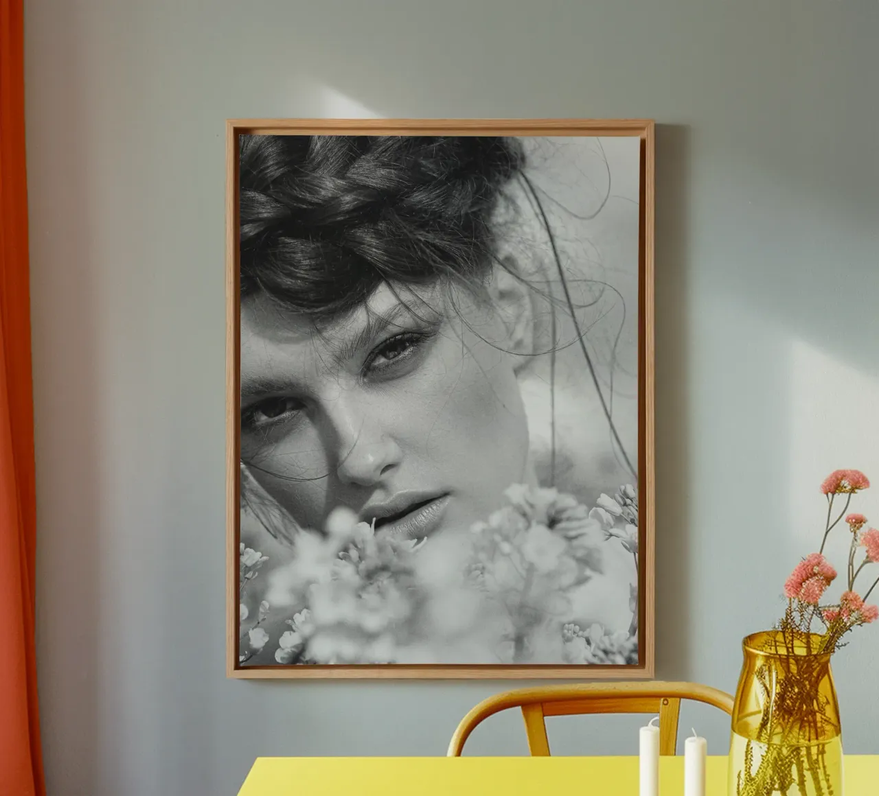 Portrait poétique - Esthétique douce en noir et blanc toile avec Caisse américaine de Whole©
