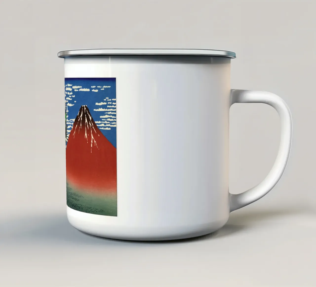Howl's Moving Castle & Mt Fuji tazza in smalto da Mashtup