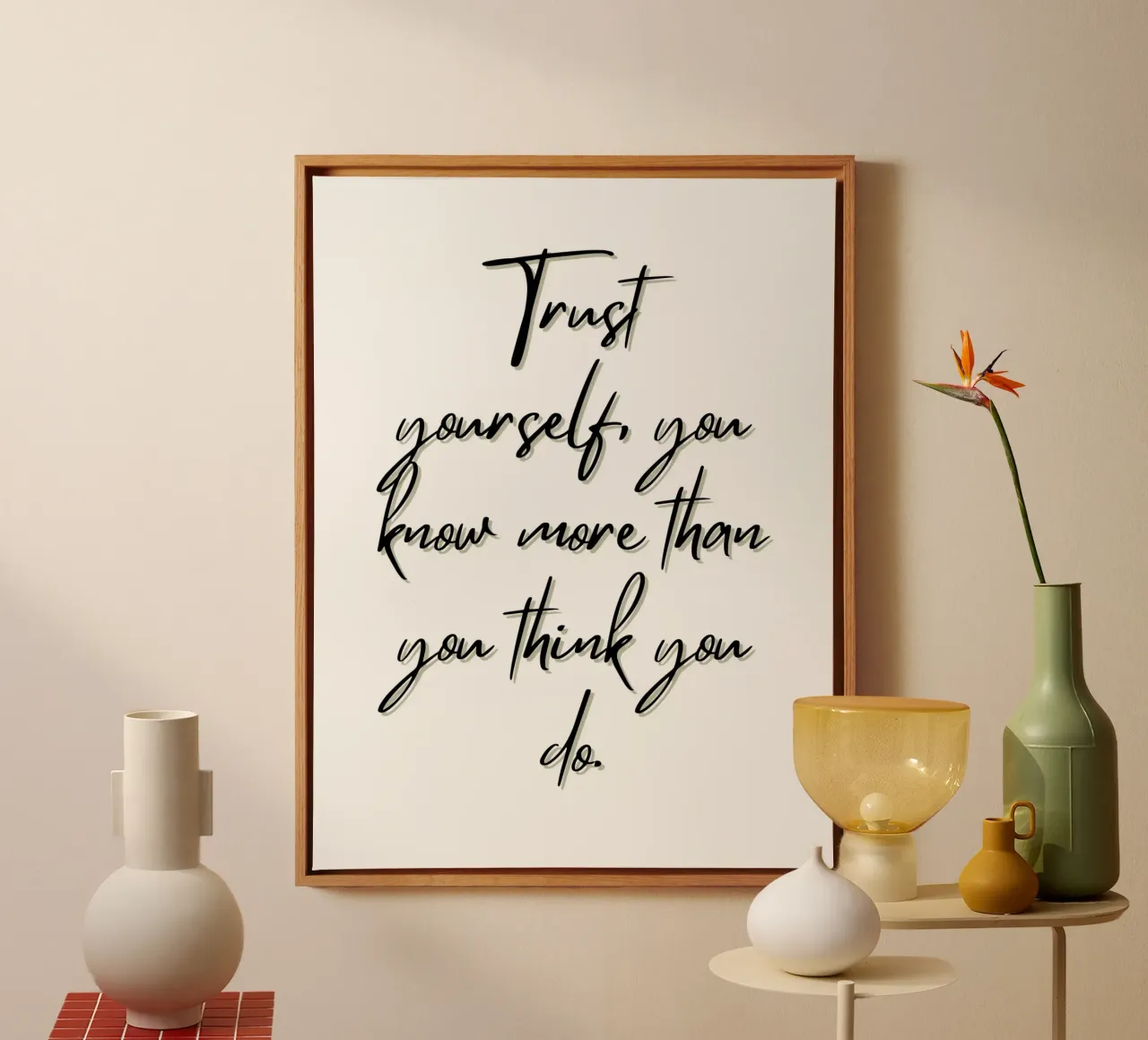 Fiducia in se stessi tela con Cornice a cassetta da inspirational quote