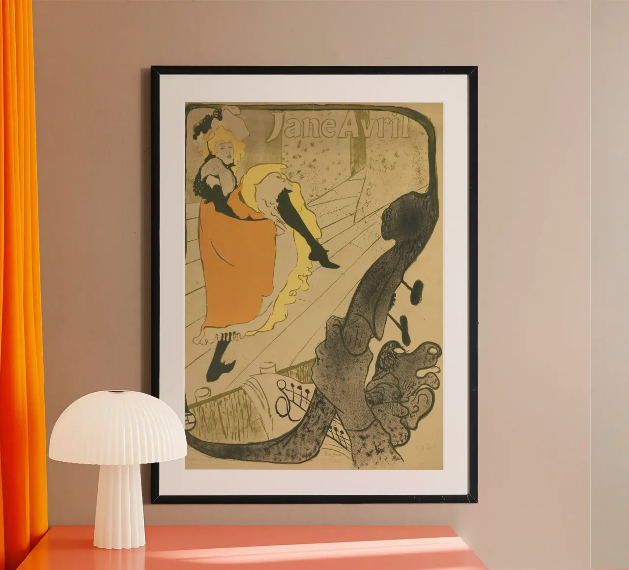 Toulouse-Lautrec - Jane Avril poster con telaio in plastica da ARTOTHEK