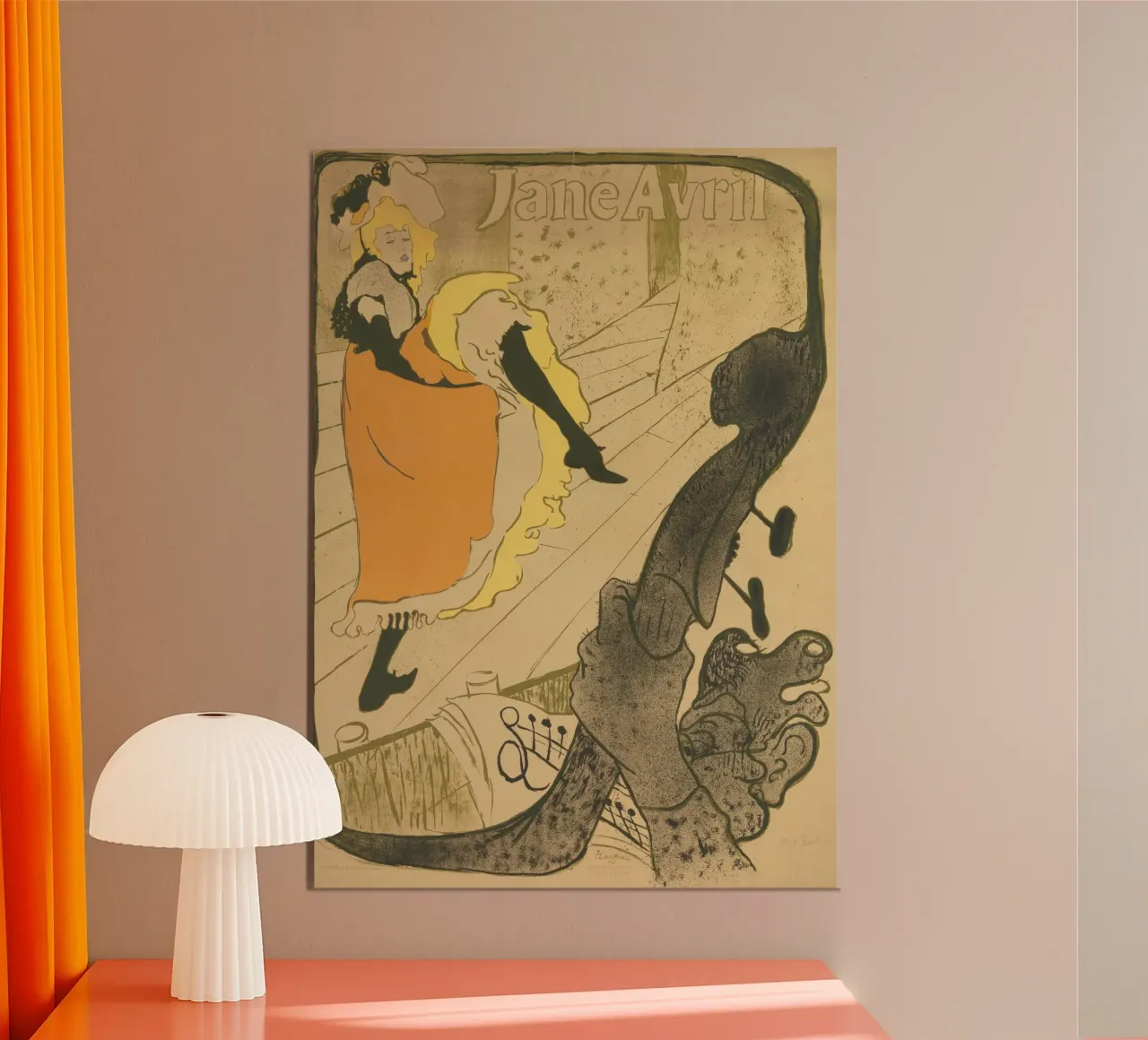 Toulouse-Lautrec - Jane Avril poster con telaio in plastica da ARTOTHEK