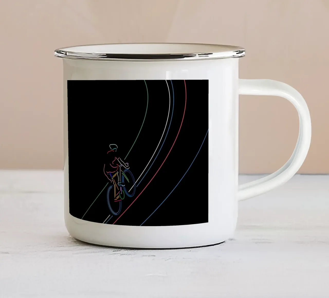 Rimanere in carreggiata tazza in smalto da The Cyclist
