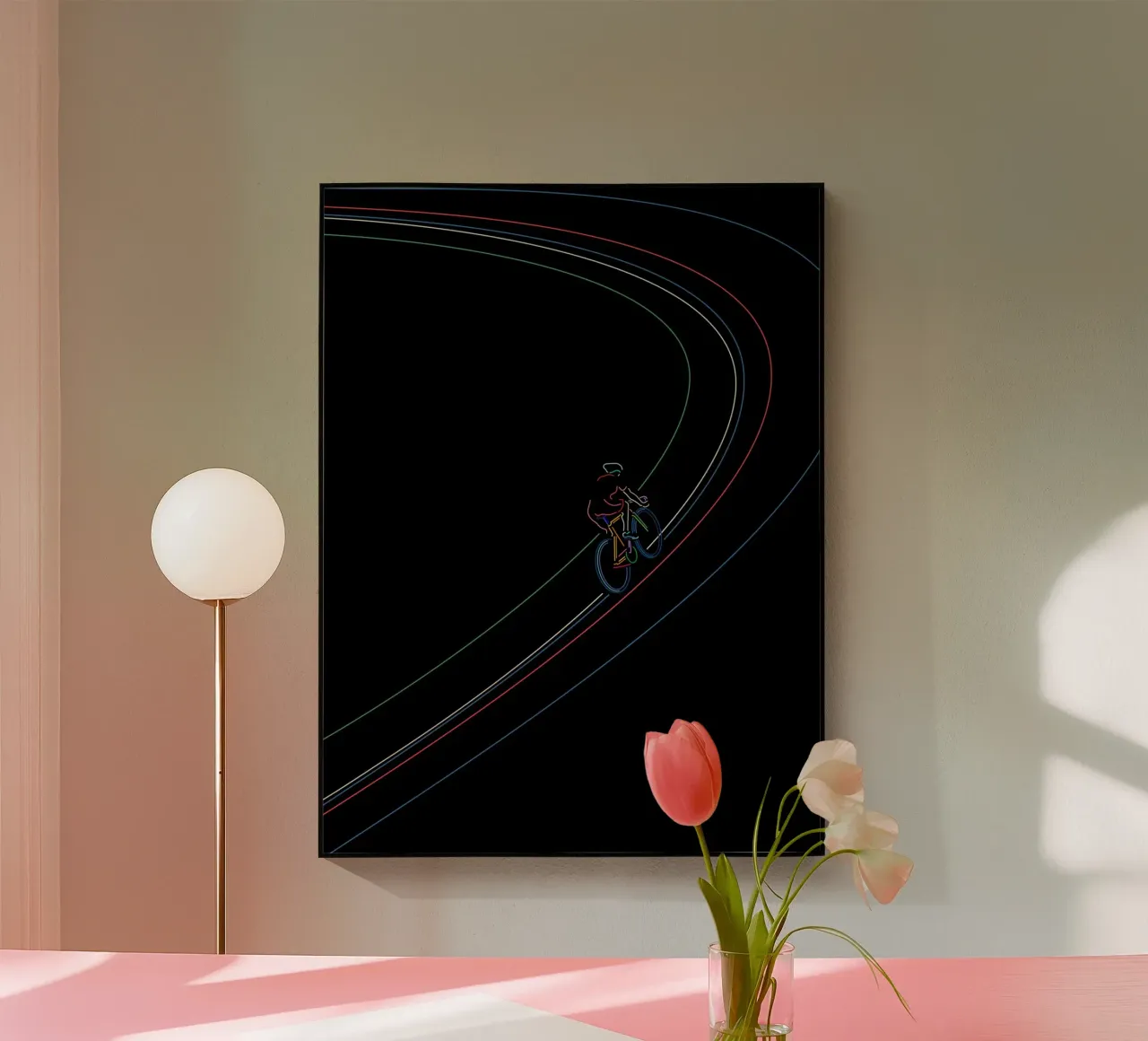 Stay on track acrylic glass by The Cyclist