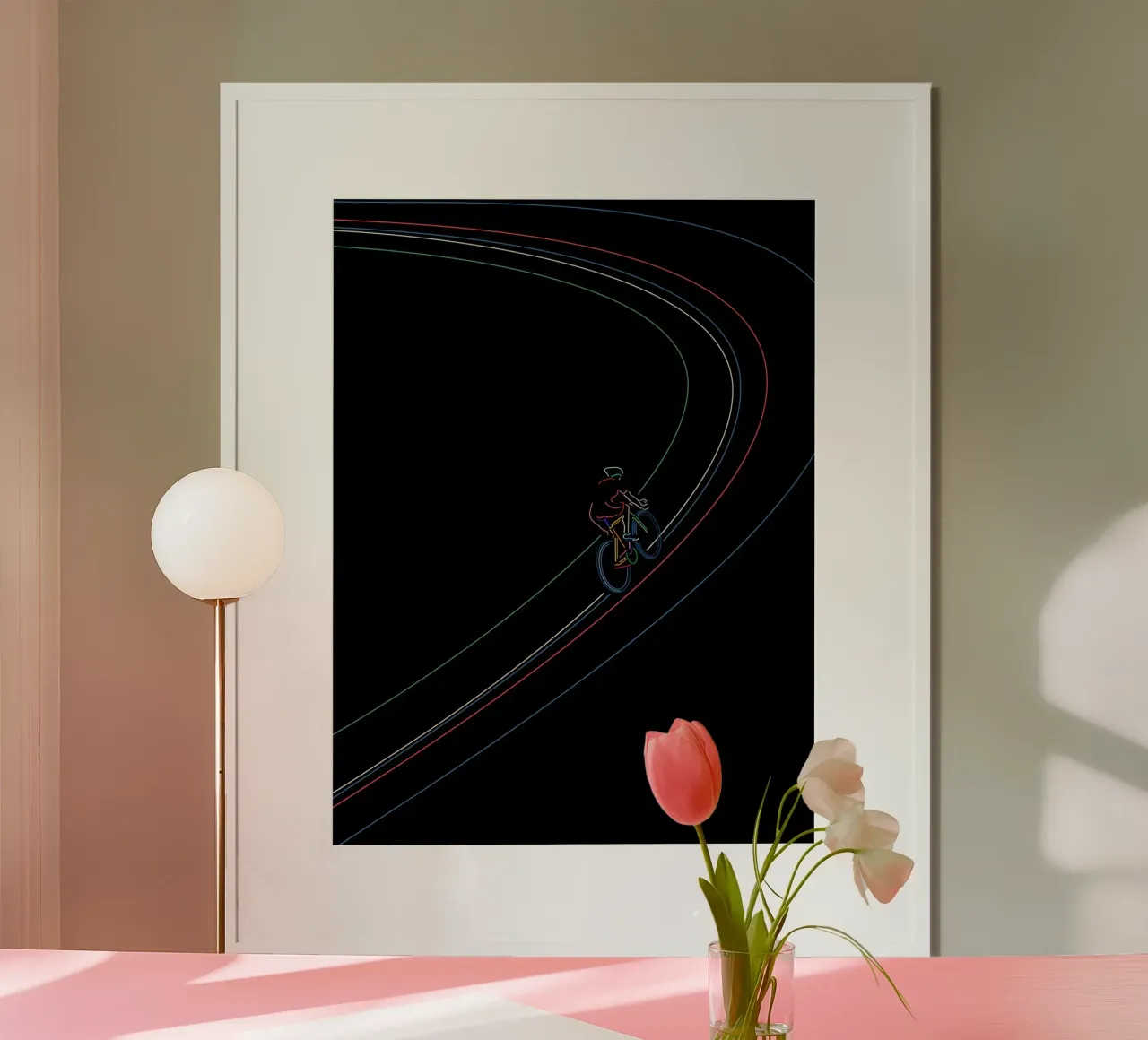 Rimanere in carreggiata poster con telaio in alluminio da The Cyclist
