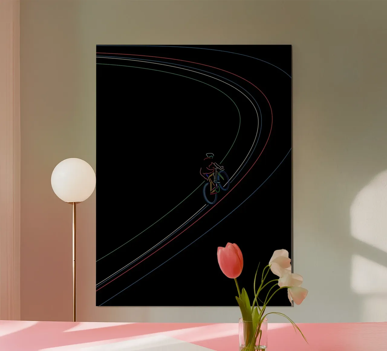 Rimanere in carreggiata poster con telaio in alluminio da The Cyclist