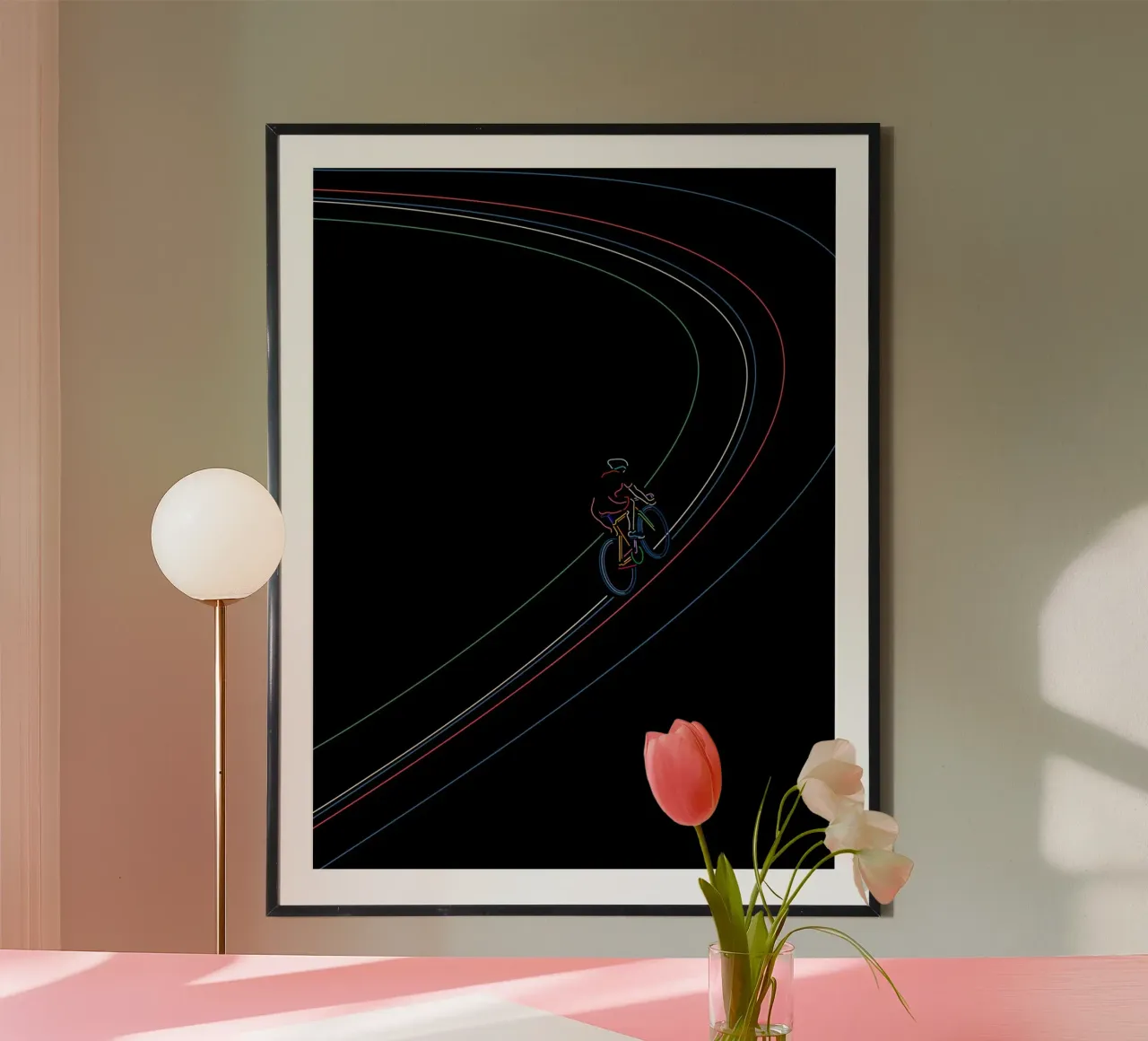Rimanere in carreggiata poster con telaio in alluminio da The Cyclist