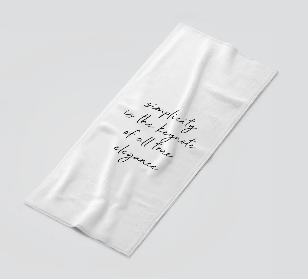 Simplicity Quote beach towel by Orara Studio