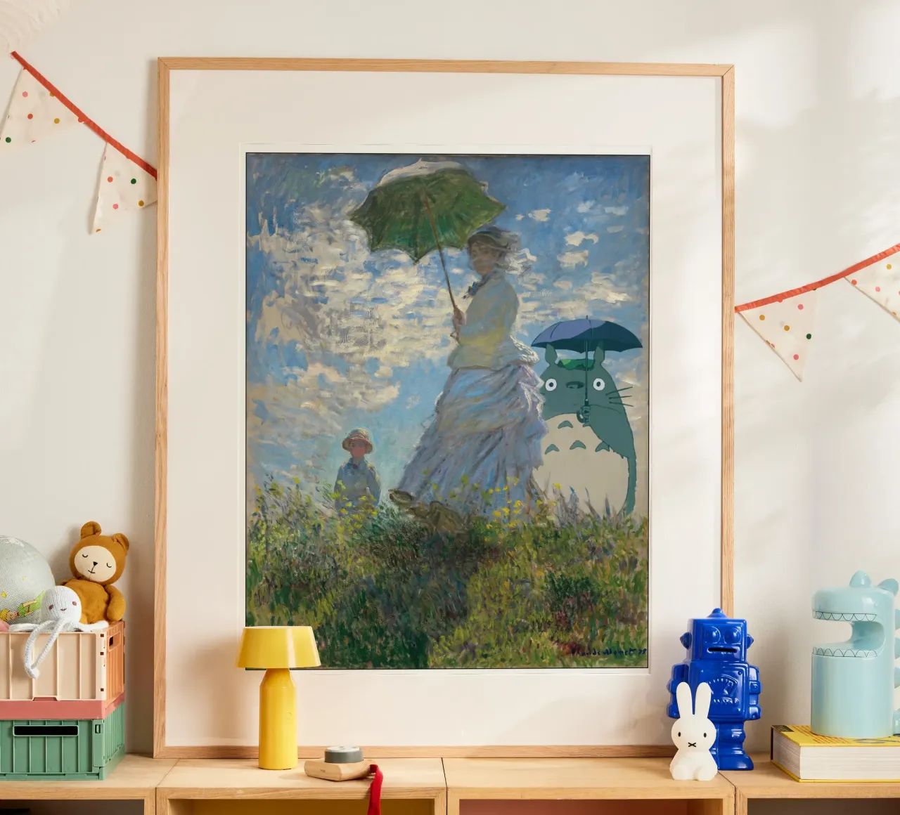 Totoro e Madame Monet - Mashup di manga e opere d'arte poster da Mashtup