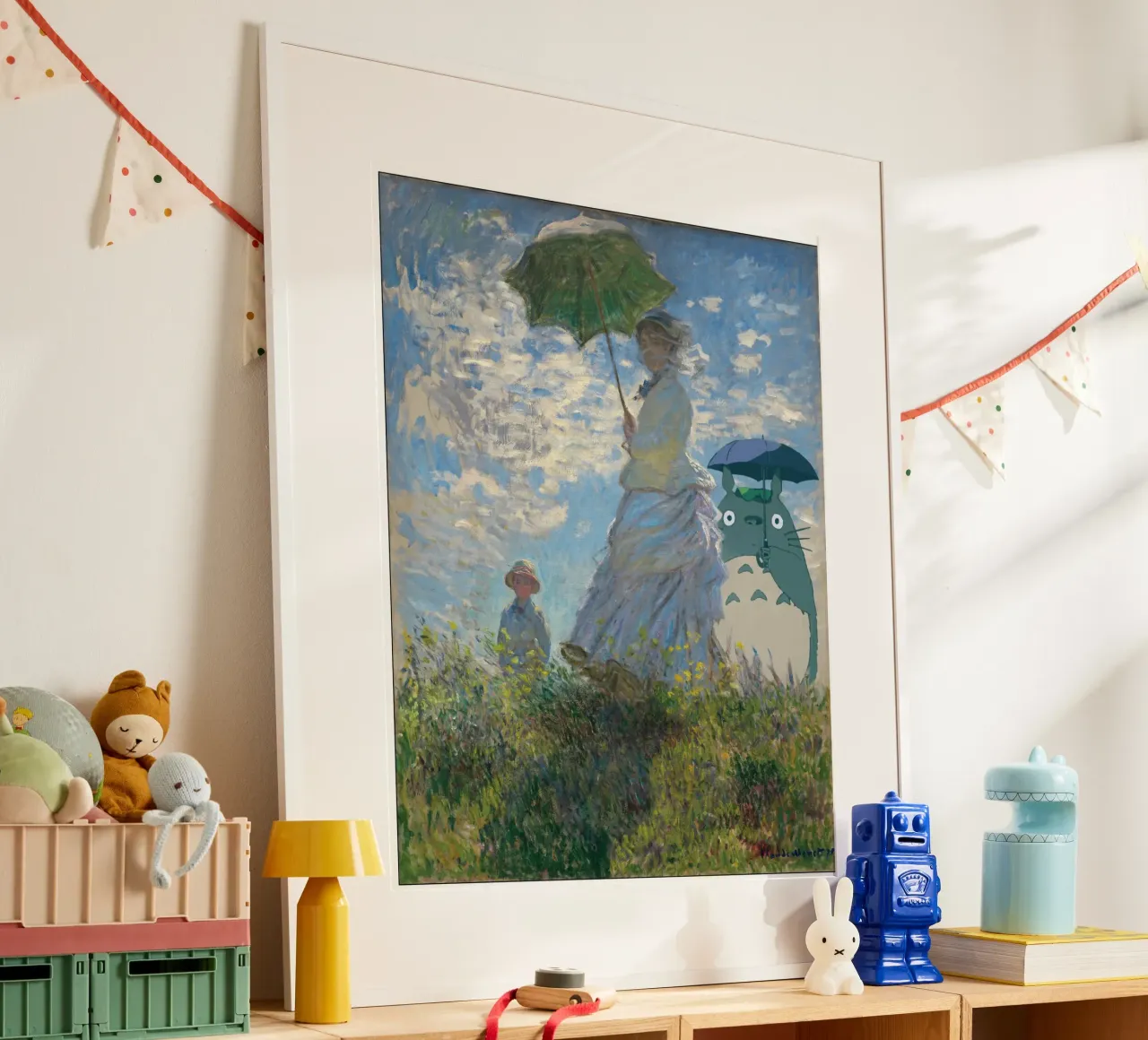 Totoro e Madame Monet - Mashup di manga e opere d'arte poster da Mashtup