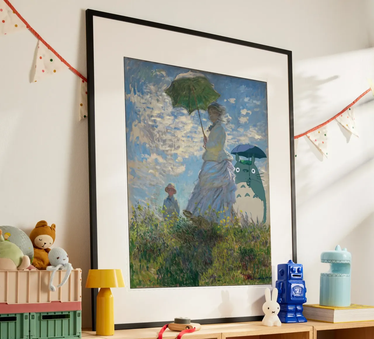 Totoro e Madame Monet - Mashup di manga e opere d'arte poster da Mashtup