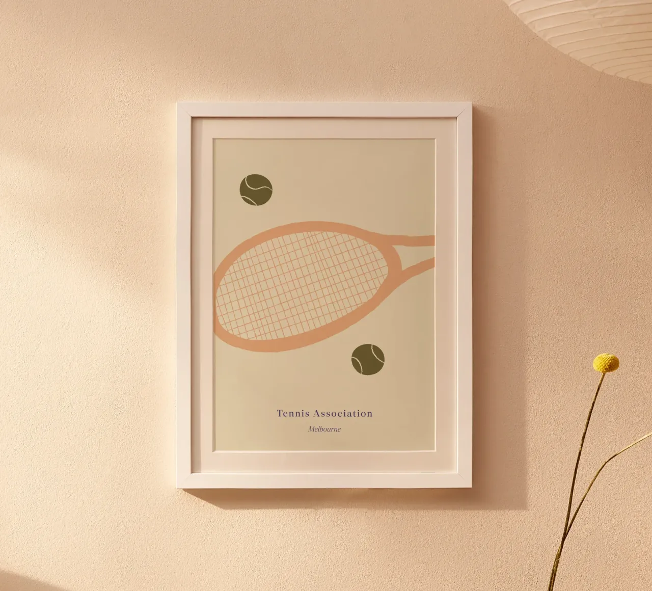 Boho Retro Sports 4 Tennis Field 3 poster da Boho Print Collection