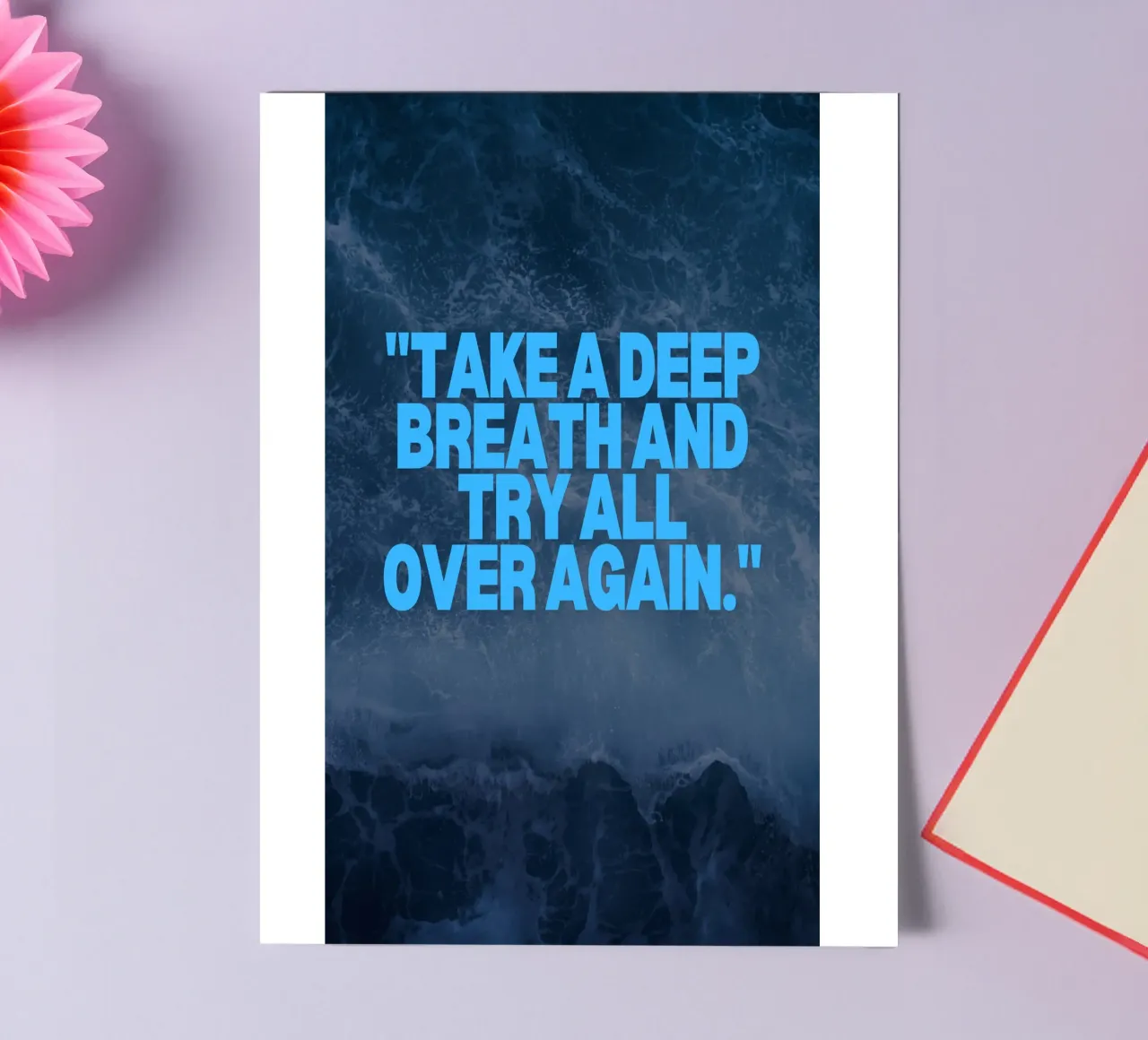 Durchatmen und neu beginnen Stickerbogen von inspirational quote