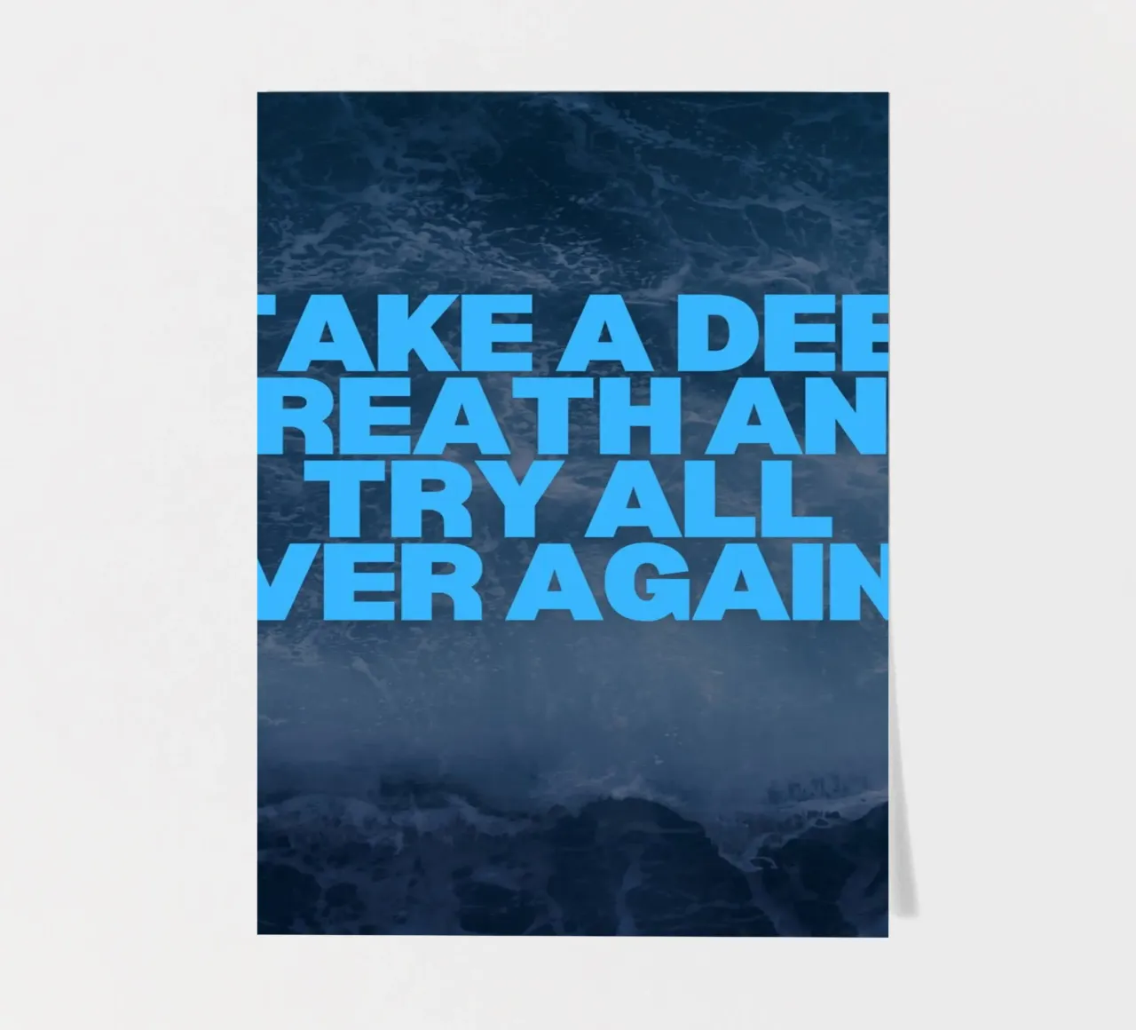 Durchatmen und neu beginnen Stickerbogen von inspirational quote