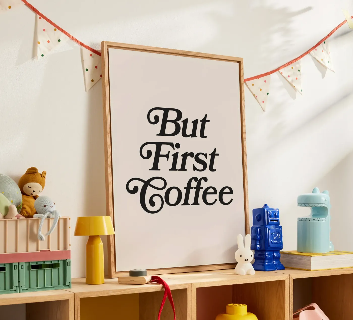 Maar eerst koffie citeren acryl van Paigaam Studio