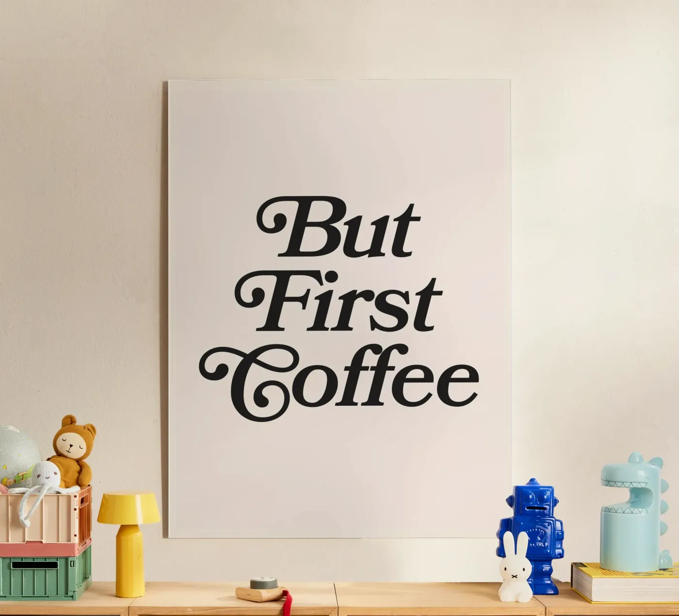 Maar eerst koffie citeren acryl van Paigaam Studio