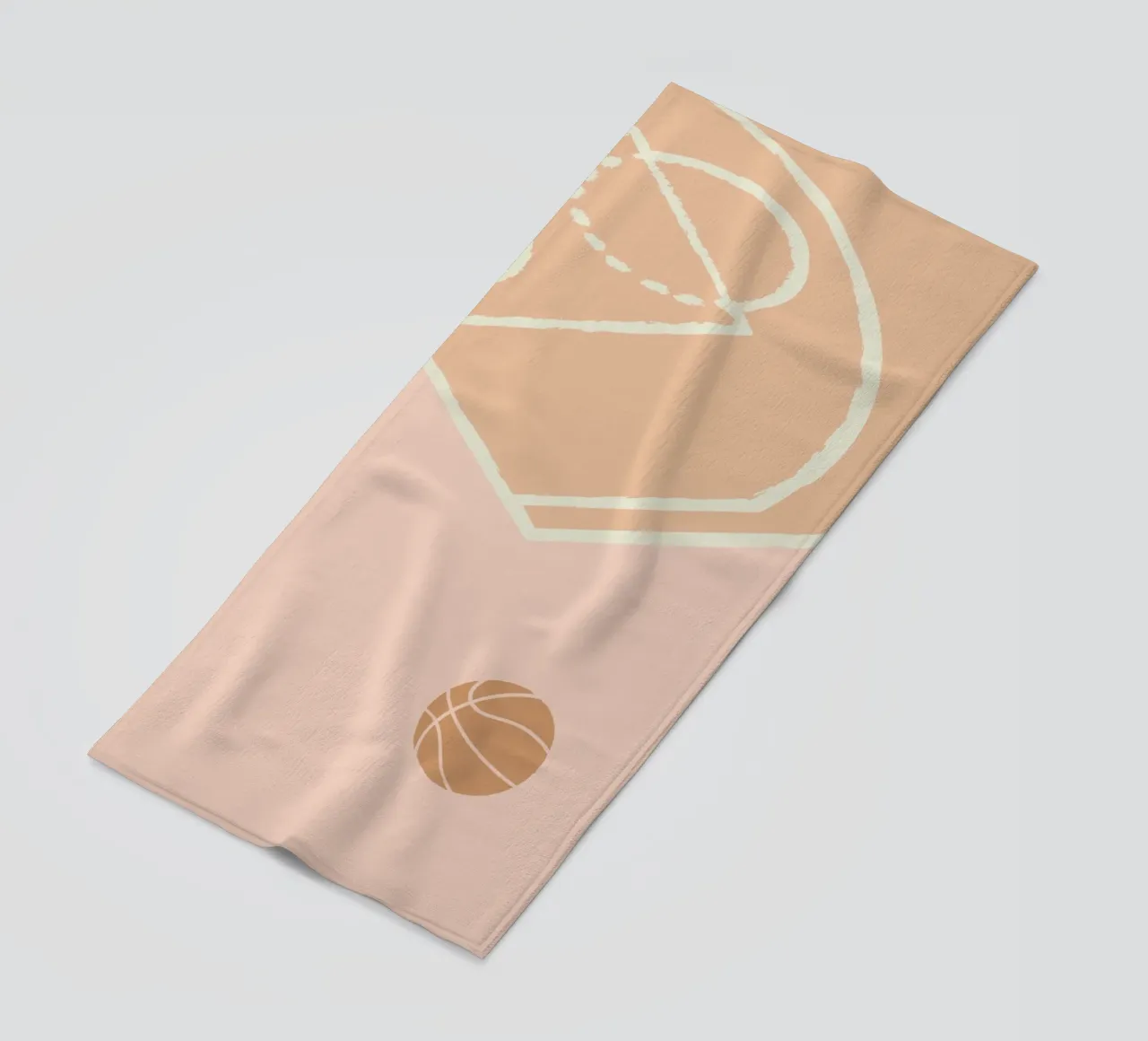 Boho Retro Sports 5 Basketball Court 3 beach towel by Boho Print Collection
