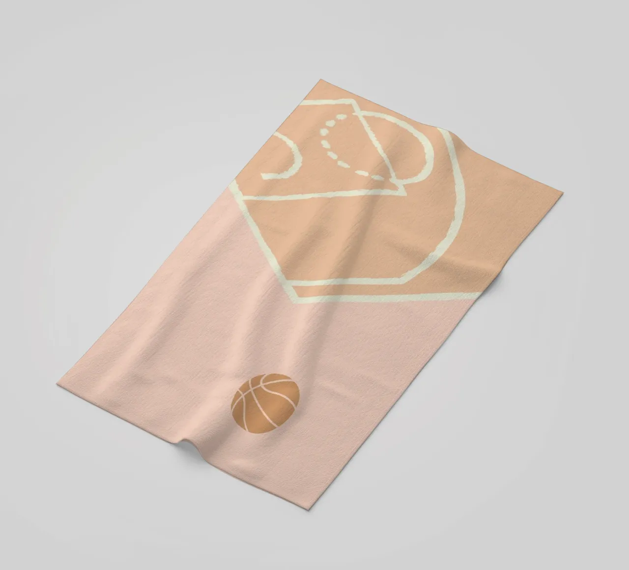 Boho Retro Sports 5 Basketball Court 3 beach towel by Boho Print Collection