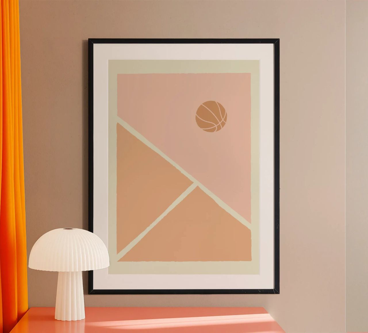 Boho Retro Sports 5 Basketball Court 4 poster de Boho Print Collection