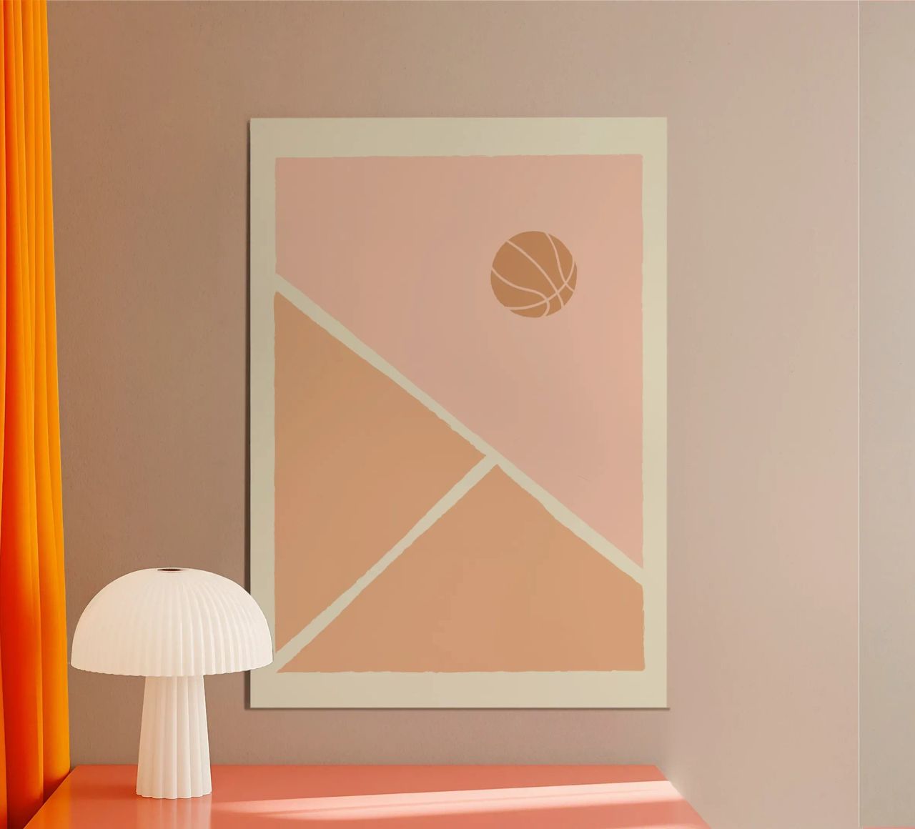 Boho Retro Sports 5 Basketball Court 4 poster de Boho Print Collection