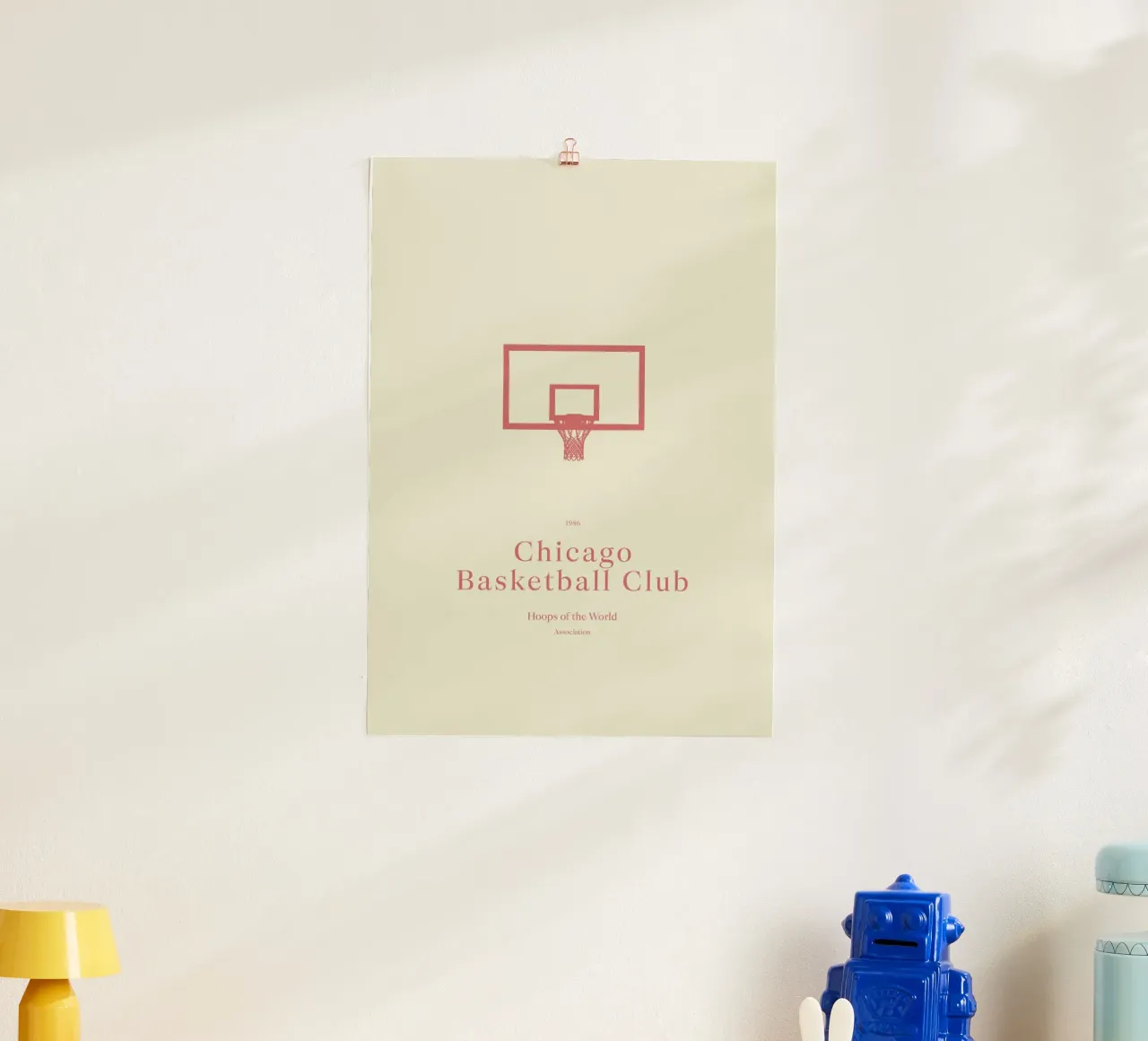 Boho Retro Sports 6 Basketball Hoop 1 poster da Boho Print Collection