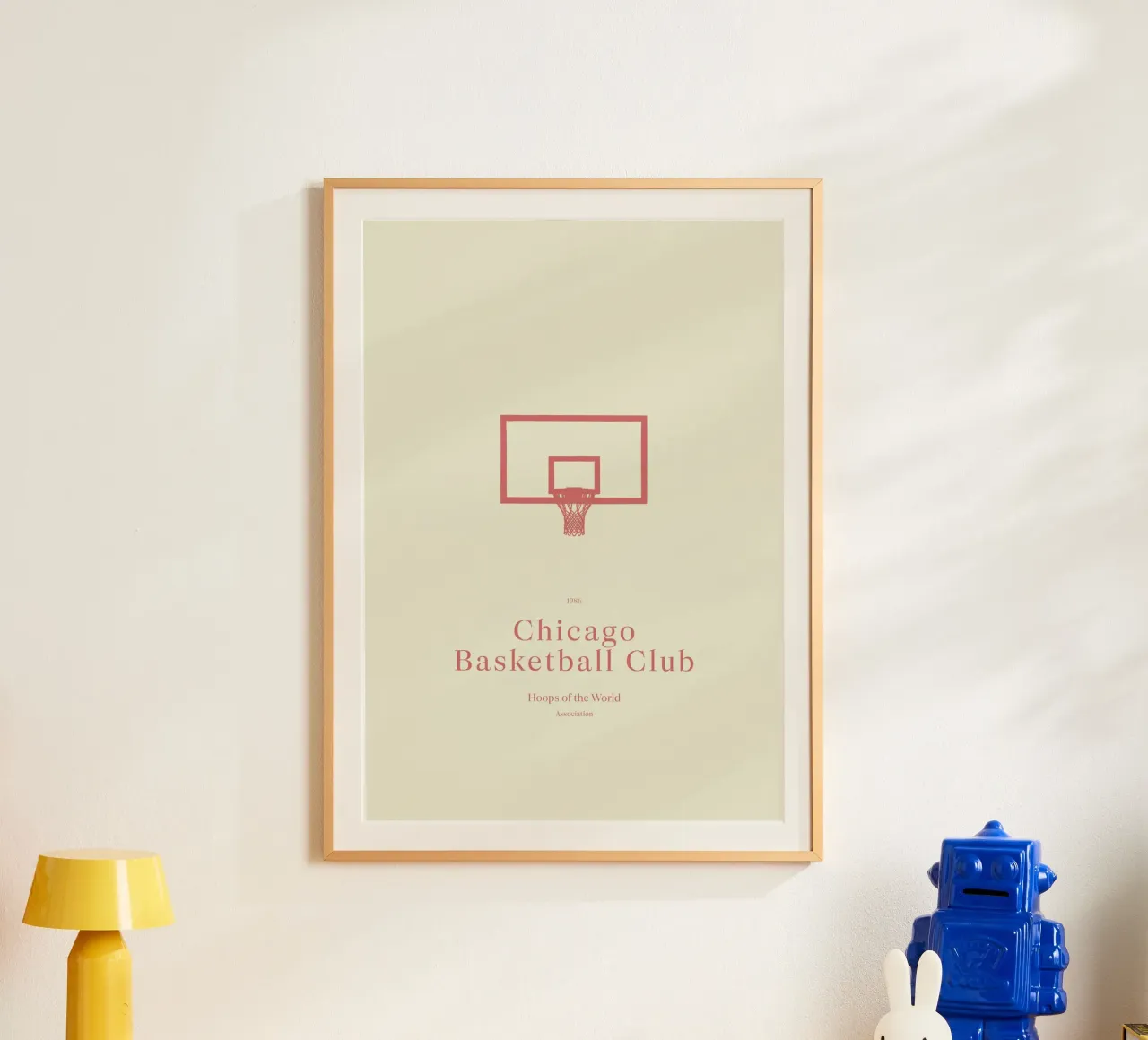 Boho Retro Sports 6 Basketball Hoop 1 poster da Boho Print Collection