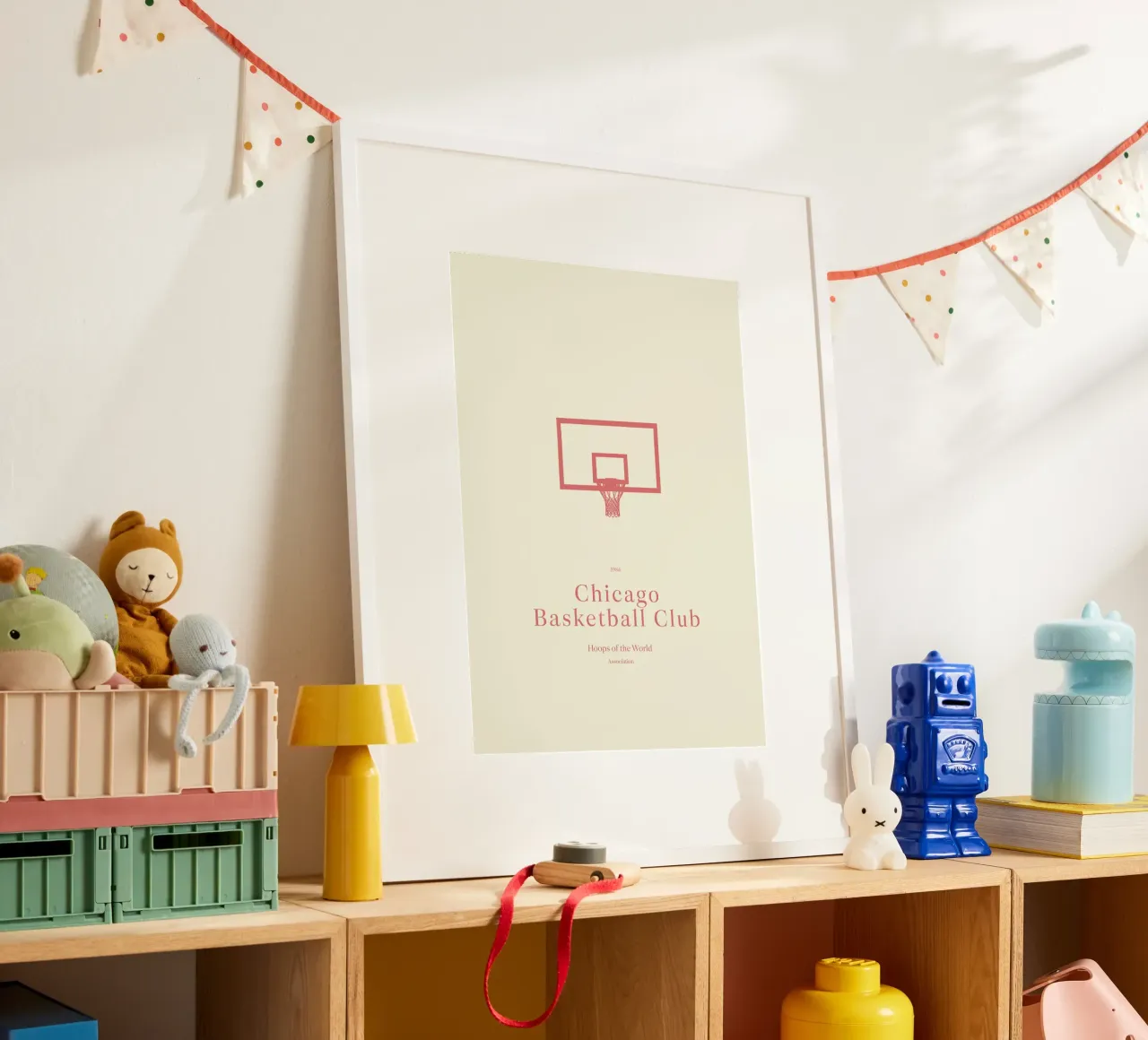 Boho Retro Sports 6 Basketball Hoop 1 poster da Boho Print Collection