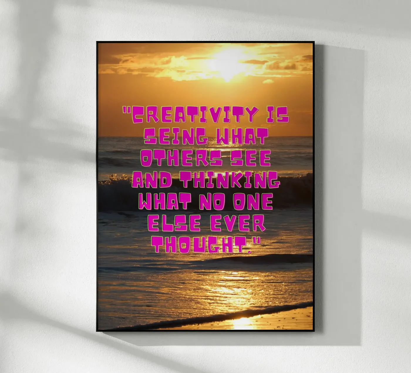 Creatieve zonsopgang acryl van inspirational quote