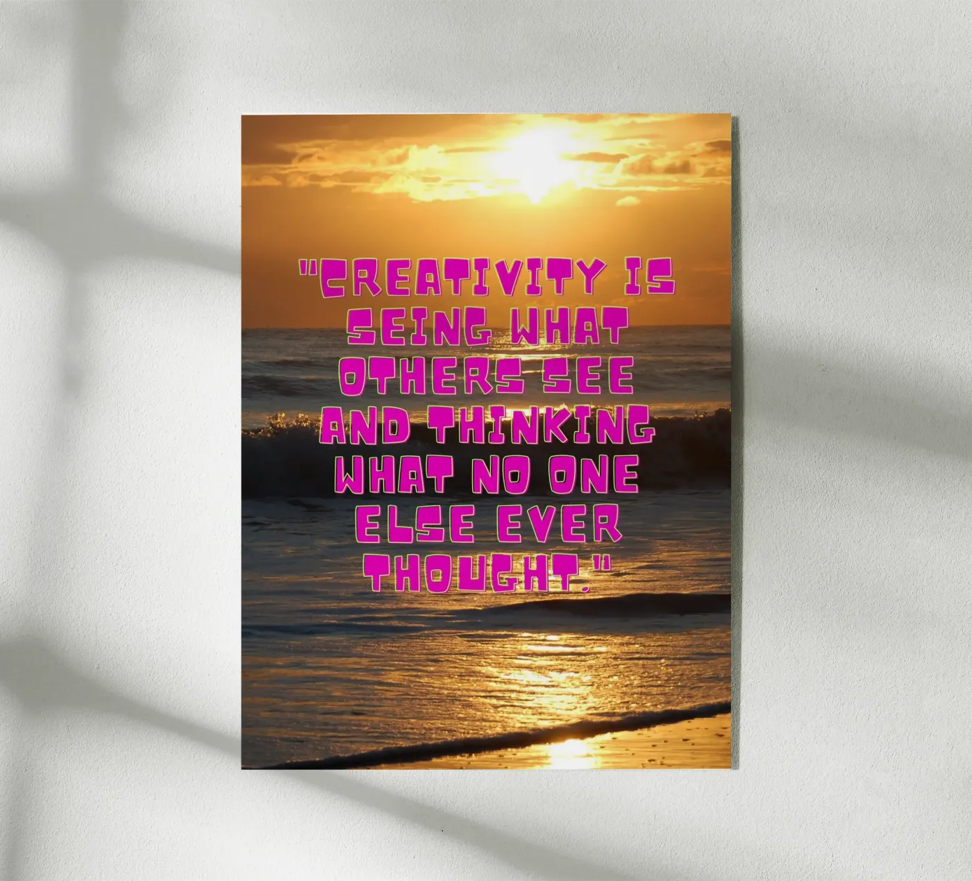 Creatieve zonsopgang acryl van inspirational quote