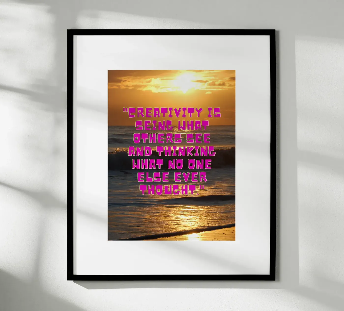 Creative Sunrise poster by inspirational quote